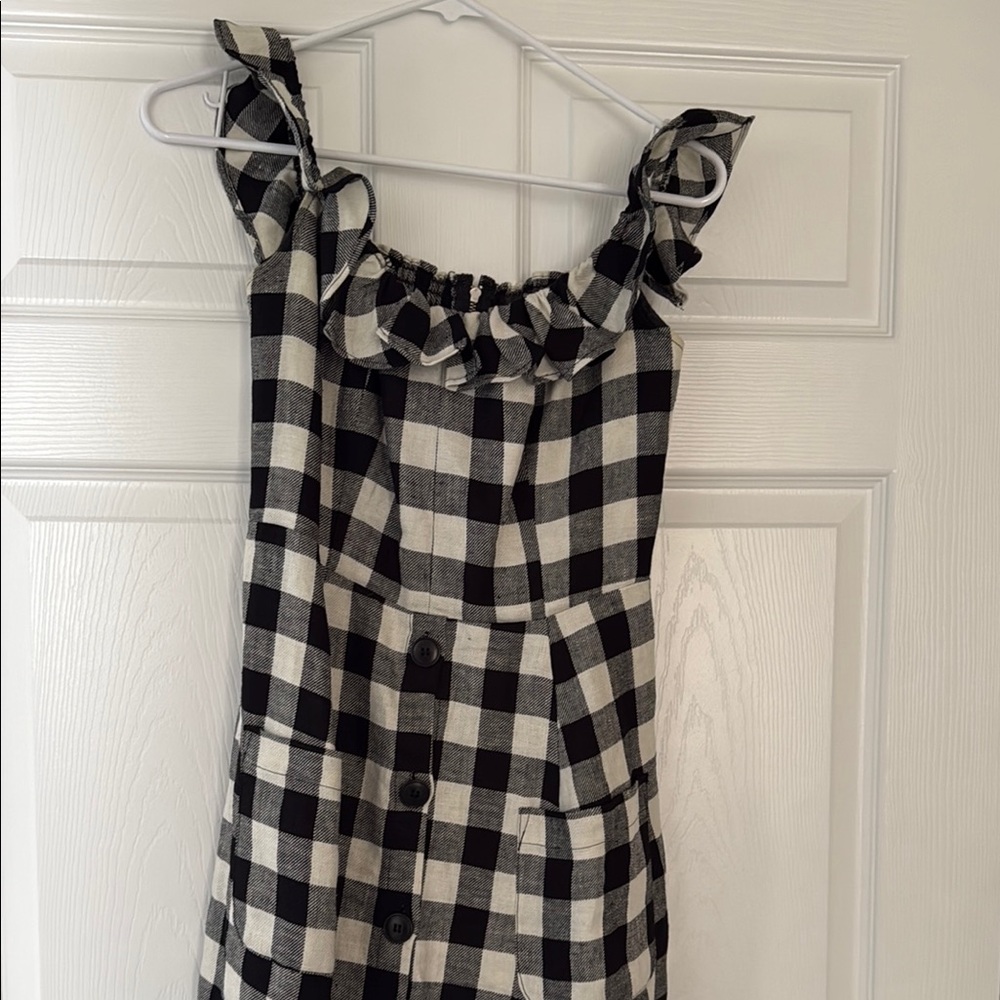 Reformation Black and White Plaid Dress